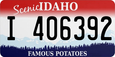 ID license plate I406392