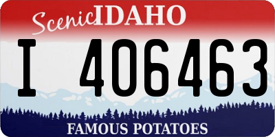ID license plate I406463
