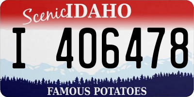 ID license plate I406478