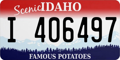 ID license plate I406497