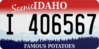 ID license plate I406567