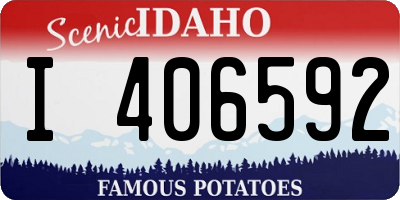 ID license plate I406592