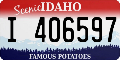 ID license plate I406597