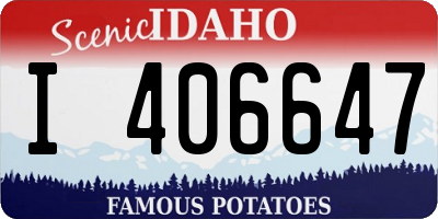 ID license plate I406647