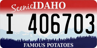 ID license plate I406703