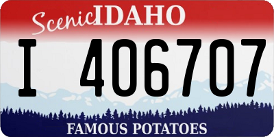 ID license plate I406707
