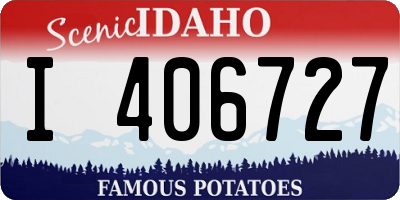 ID license plate I406727
