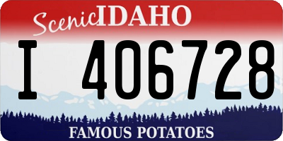 ID license plate I406728