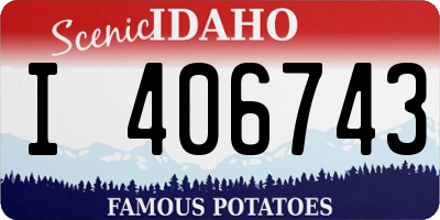 ID license plate I406743