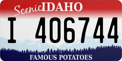ID license plate I406744