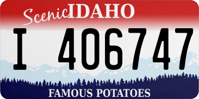 ID license plate I406747