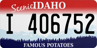 ID license plate I406752