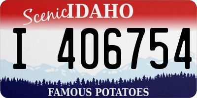 ID license plate I406754