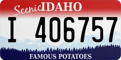 ID license plate I406757