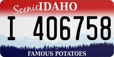 ID license plate I406758