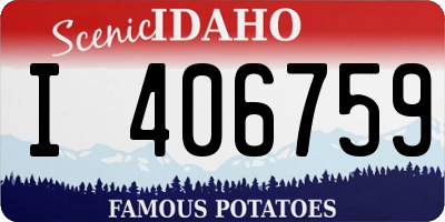 ID license plate I406759