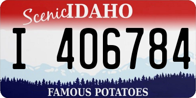 ID license plate I406784