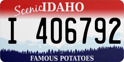 ID license plate I406792