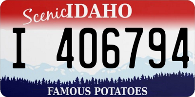 ID license plate I406794