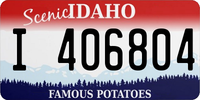 ID license plate I406804