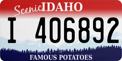 ID license plate I406892