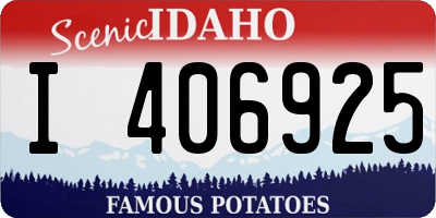 ID license plate I406925