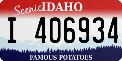 ID license plate I406934