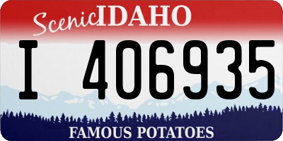 ID license plate I406935