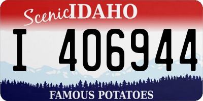 ID license plate I406944