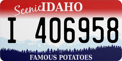 ID license plate I406958