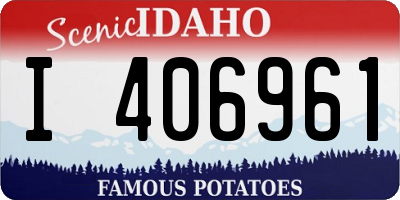 ID license plate I406961