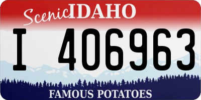ID license plate I406963