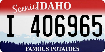 ID license plate I406965