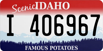 ID license plate I406967