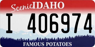 ID license plate I406974