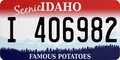 ID license plate I406982