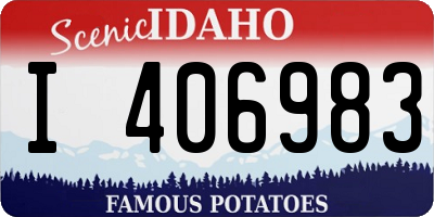 ID license plate I406983