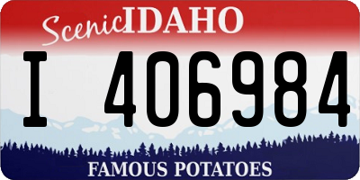 ID license plate I406984