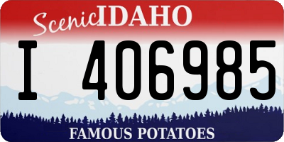 ID license plate I406985
