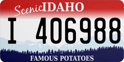 ID license plate I406988