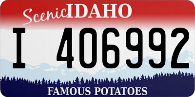 ID license plate I406992