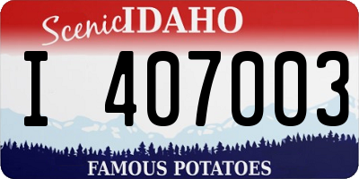 ID license plate I407003