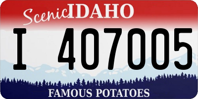 ID license plate I407005