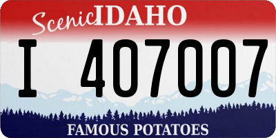 ID license plate I407007