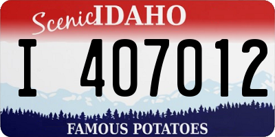 ID license plate I407012