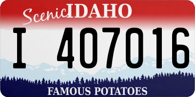 ID license plate I407016