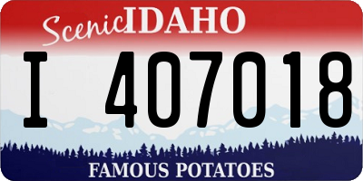 ID license plate I407018