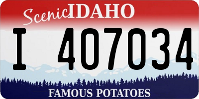 ID license plate I407034