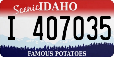 ID license plate I407035