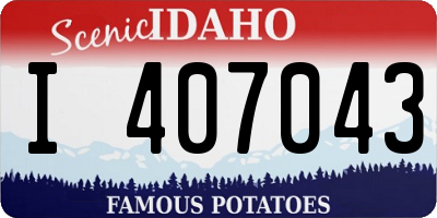 ID license plate I407043